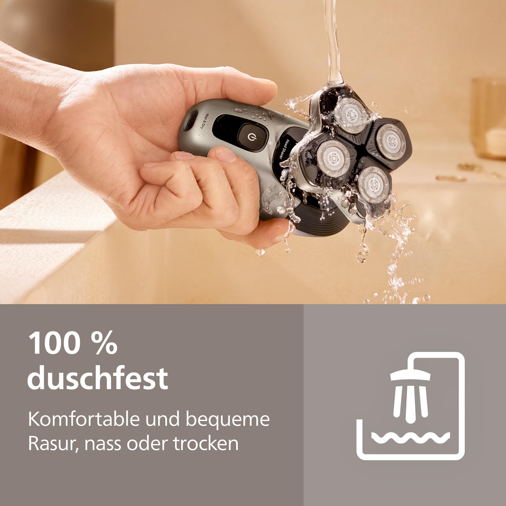 PHILIPS Head Shaver Pro Series 9000 – Glatzenrasierer für Männer und Frauen, flexibler 360grad-Scherkopf und ComfortCut-Klingen für eine gründliche Rasur, sanft zur Haut, Modell HS9980/15 8