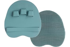 HOMMIESAFE 1 Pack Soft Silicone Shower Brush Body Wash Bath Exfoliating Skin Massage Scrubber, Dry Skin Brushing Glove Loofah, Fit for Sensitive and All Kinds of Skin(Eucalyptus Green)