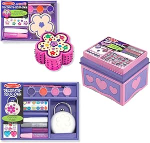 Amazon.com: Melissa and Doug Jewelry Box + Petite Purse + Wooden Flower Chest - DYO Bundle