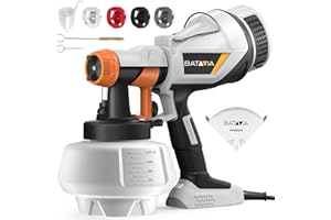 Paint Sprayer - BATAVIA HVLP Electric Spray Paint Gun, 1200ml High Capacity Container Easy to Clean, 4 Nozzles and 3 Patterns, for Furniture, Cabinets, Fence, Walls, Door, Garden Chairs etc