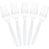 Plasticpro Clear Plastic Forks Disposable Cutlery Utensils 50 Count