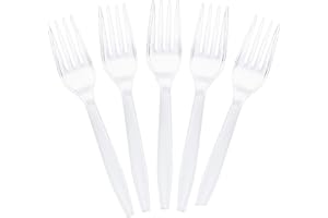 Plasticpro Clear Plastic Forks Disposable Cutlery Utensils 50 Count