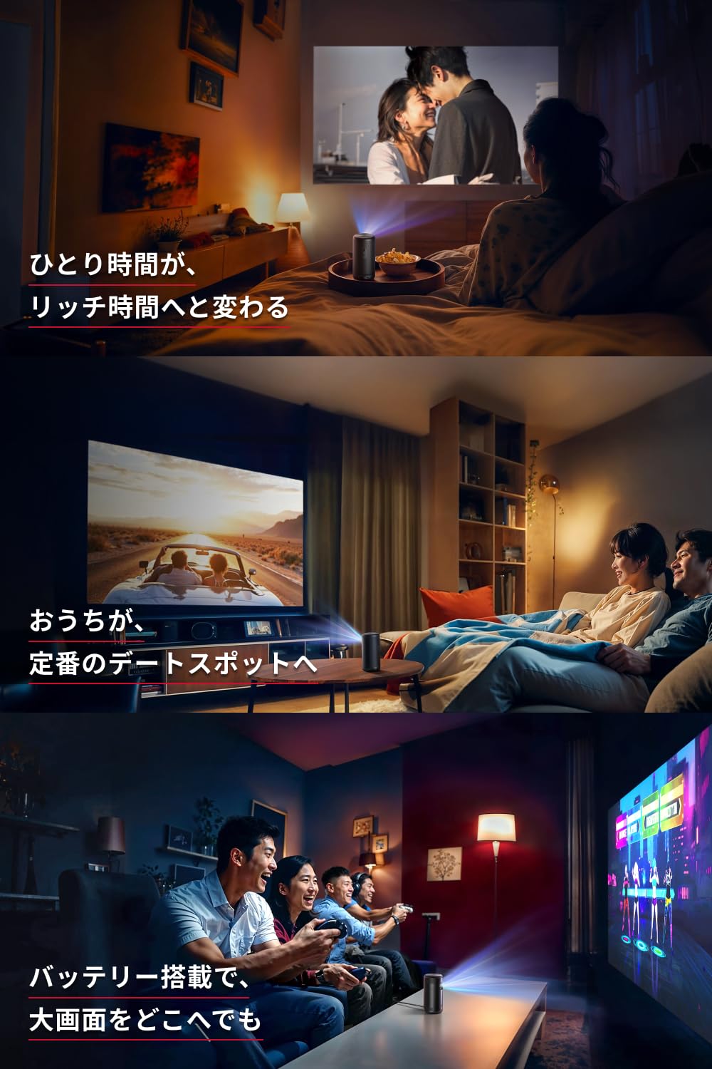 Anker Nebula Capsule 3 (Mobile Projector with Google TV) [Full HD / 200ANSI Lumens / Up to 120