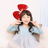 Eruinfang Women Girls Red Christmas Bow Headband Hair Accessory Bowknot view 3
