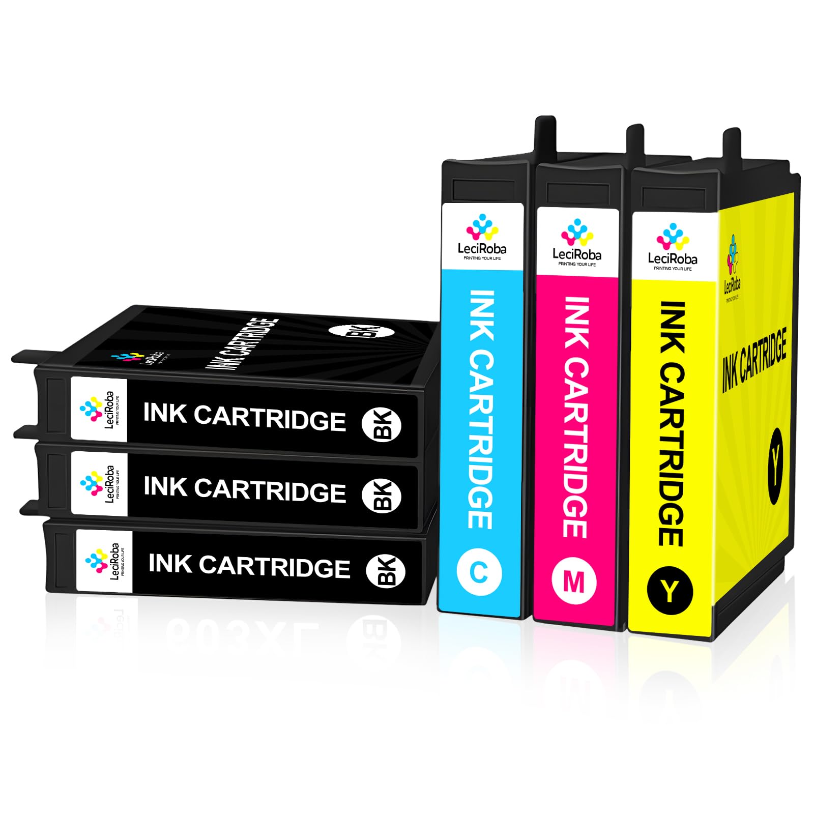 LeciRoba Ink Cartridge Replacement for XP-2100 XP-2150 XP-3100 XP-3150 XP-4100 XP-4150 XP-4155 Workforce WF-2810 WF-2820 WF-2840 WF-2870 Printer(6 PACK)