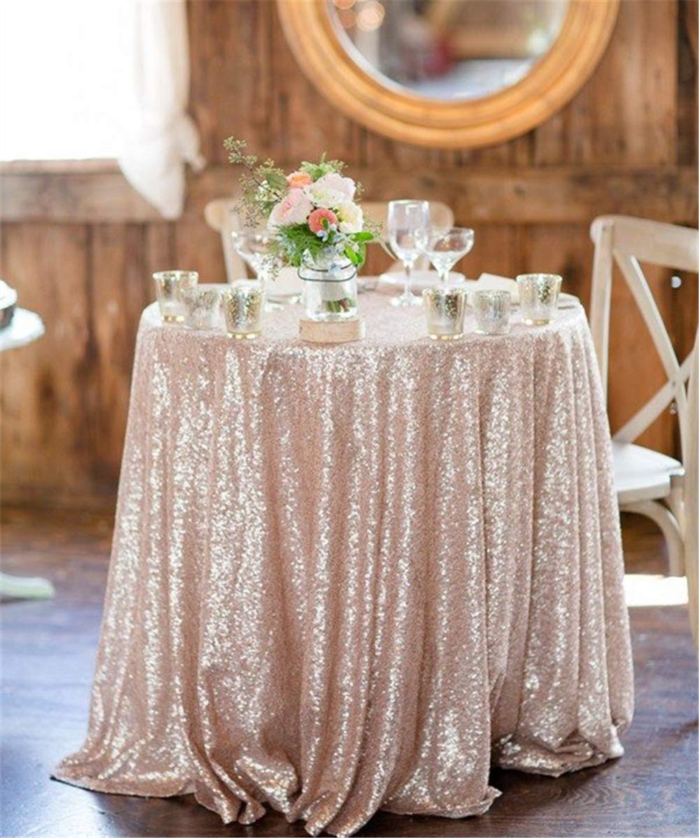 Amazoncom QueenDream 90 Champagne Bling Sequin Table Cloth