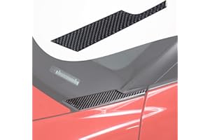 Lcojicep Hood Triangle Panel Trim Cover Compatible with Corvette C6 Z06 ZR1 2005-2013, Real Soft Carbon Fiber Exterior Sticker Car Body Decoration Accessories