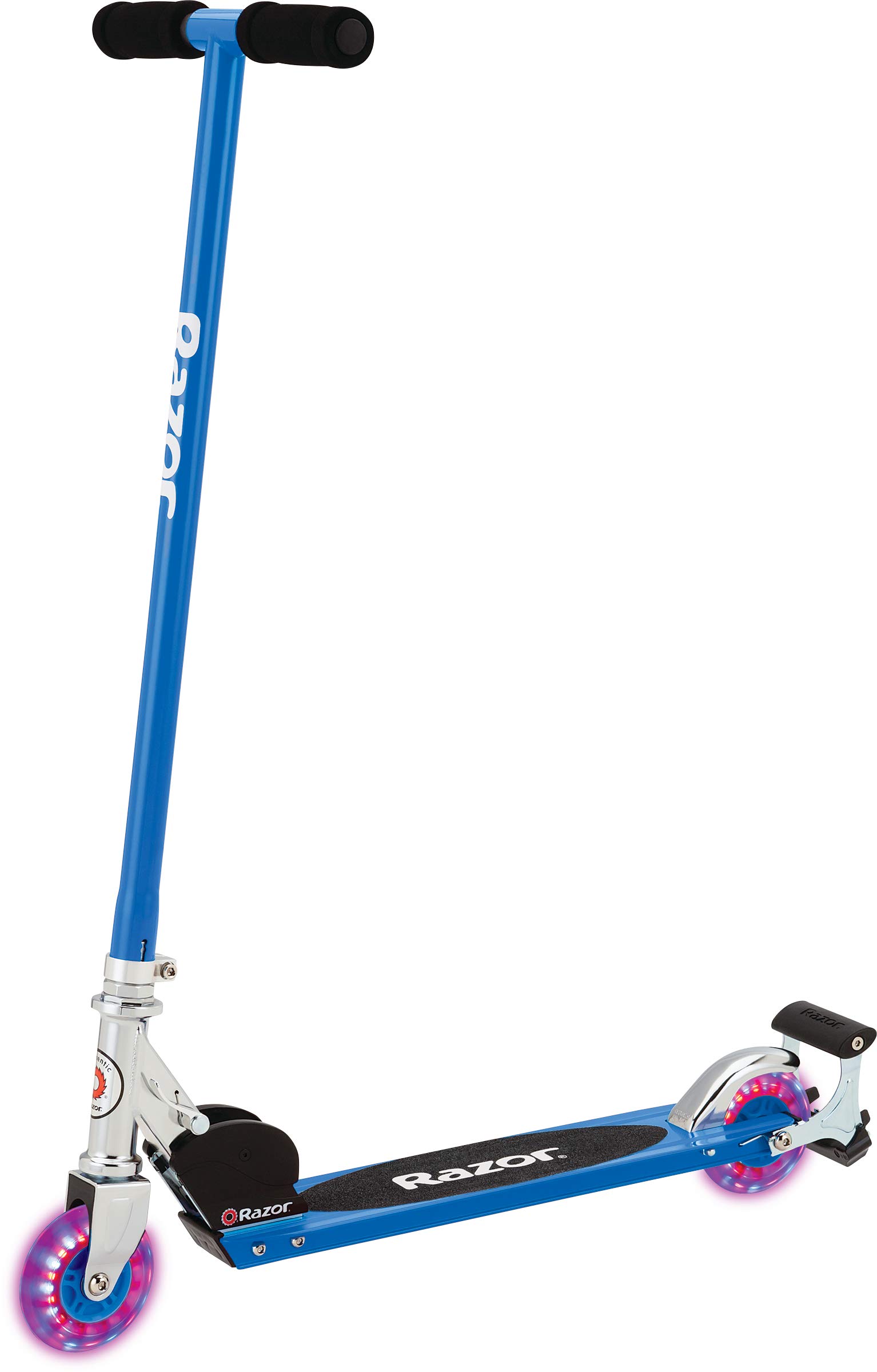 Razor Spark Sport Kick Scooter - LED Light-Up Wheels, Full-Deck Grip Tape, Spark Bar, Lightweight Aluminum Fram, Foldable