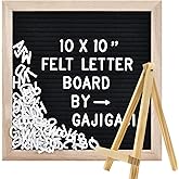 Felt Letter Board with Letters Changeable, Frame Wooden Message Board, Numbers, Symbols & Letters 340 Piece, Tripod Stand, for Baby Announcements, Milestones, Tabletop Decor, Wedding Party Decor