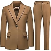 MODFUL Pant Suits for Women Business Suit Set 2 Piece Slim Fit Blazer Jacket One Button Formal Suit
