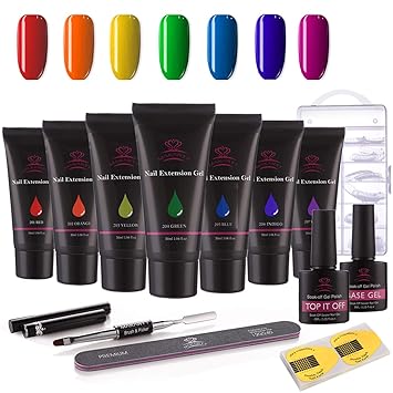 Amazon Com Makartt P 22 Poly Nail Extension Gel Kit Rainbow Color