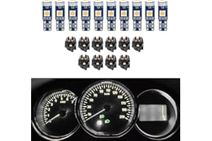 Wedcool 10PCS Dash LED Lights, Dashboard LED Light Bulbs, T5 Led Lights, 3-SMD 3030 LED Bulb, Automotive Instrument Panel Gau