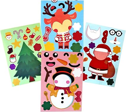 Amazon Co Jp 24ピース Make Your Own Christmas ステッカー クリスマスパーティーゲーム 子供用 クリスマス サンタ 雪だるま トナカイ ツリーフェイスステッカー クリスマスパーティー用品 子供用 ホーム キッチン