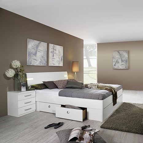 Roller Bett Rasa 180x200 Cm Led Beleuchtung Weiss Weiss Amazon De Kuche Haushalt Wohnen