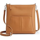 S-ZONE Leather Crossbody Bags for Women RFID Blocking Travel Purse Designer Shoulder Handbags Adjustable Strap
