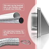 WeCooper 100mm 4in Stainless Steel Vent Cover with Backdraft Shutter view 6