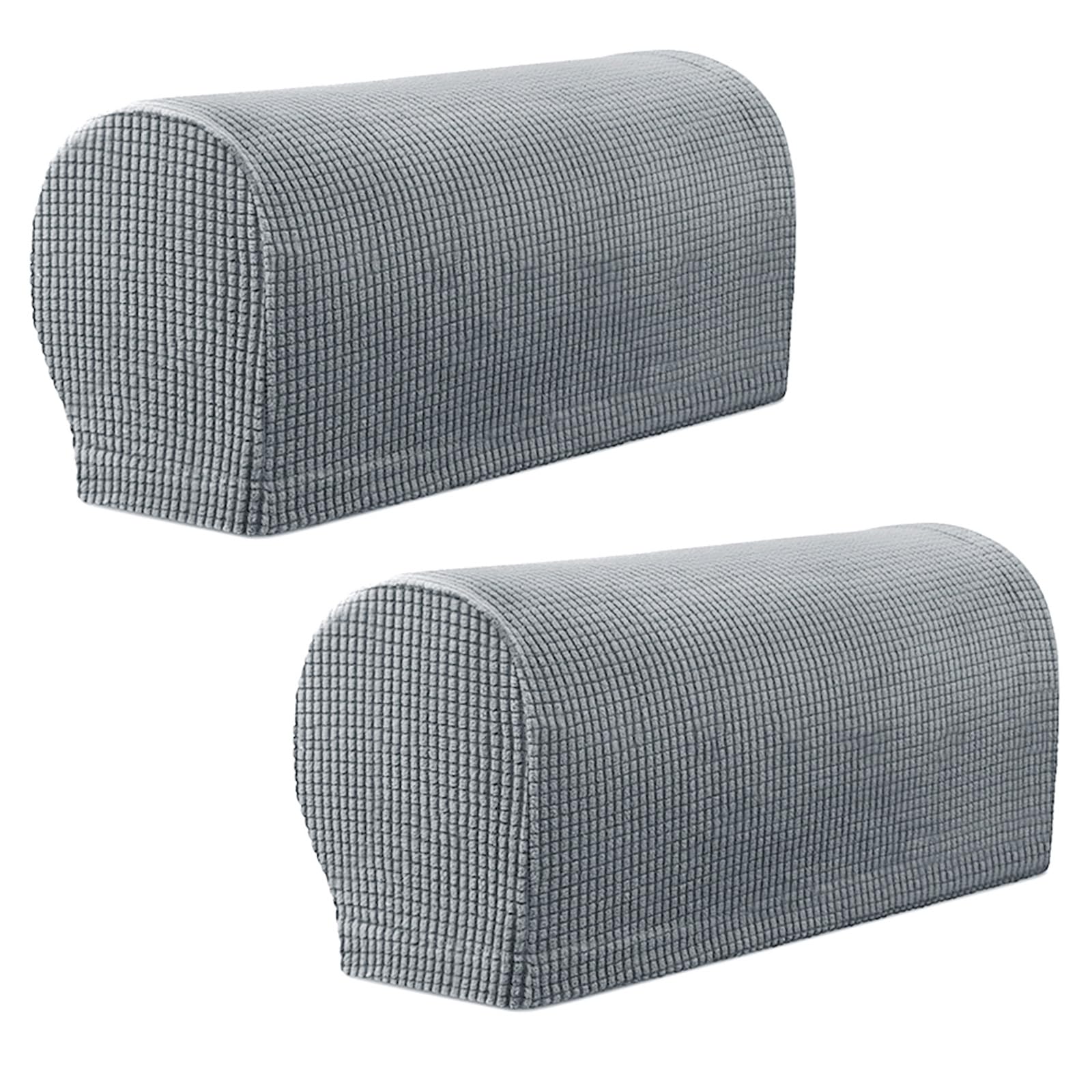 YancLife Armrest Chair Covers, Set of 2 Stretch Armchair Covers for Arms，Spandex Polyester Sofa Arm Caps Non Slip Armrest Covers Chairs Armchairs Couches Recliner for Furniture Protector(Light Grey)