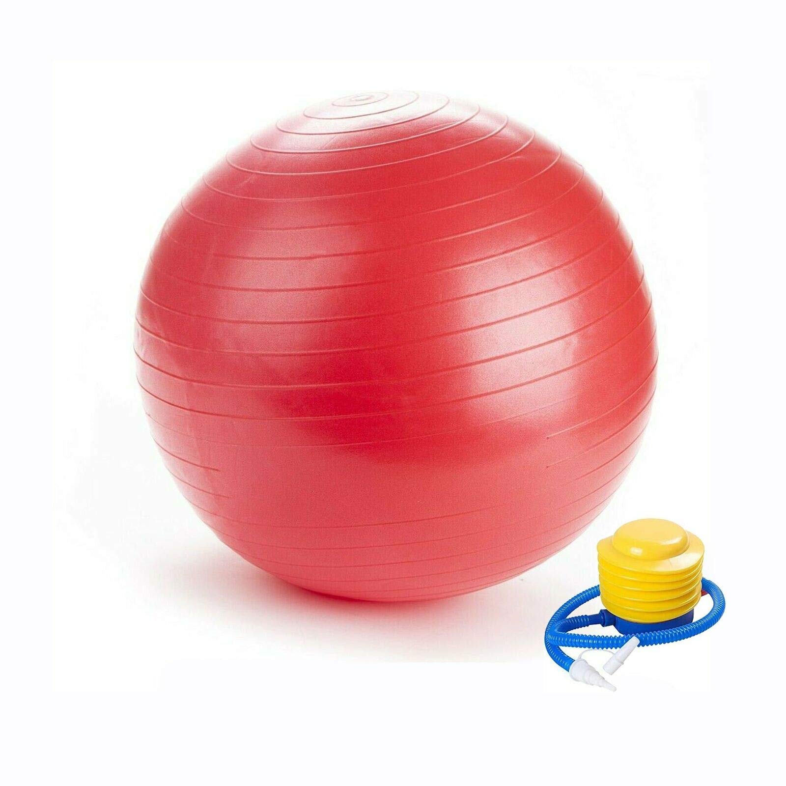 Boolavard Exercise Ball, Anti-Burst Stability Ball with Quick Pump, Professional Balance Ball for Pilates, Yoga, Core Strength, Birthing Exercise (75cm, L, Red)