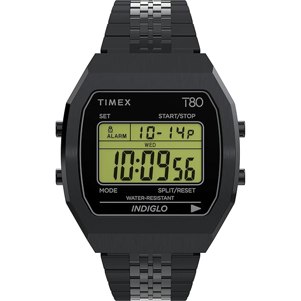 Amazon.com: Timex T80 34mm Watch – Black with Stainless Steel