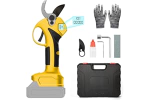 F FINEC Cordless Electric Pruning Shears Compatible with Dewalt 20V Battery, LCD Display Max Opening 55mm Brushless Motor Gar