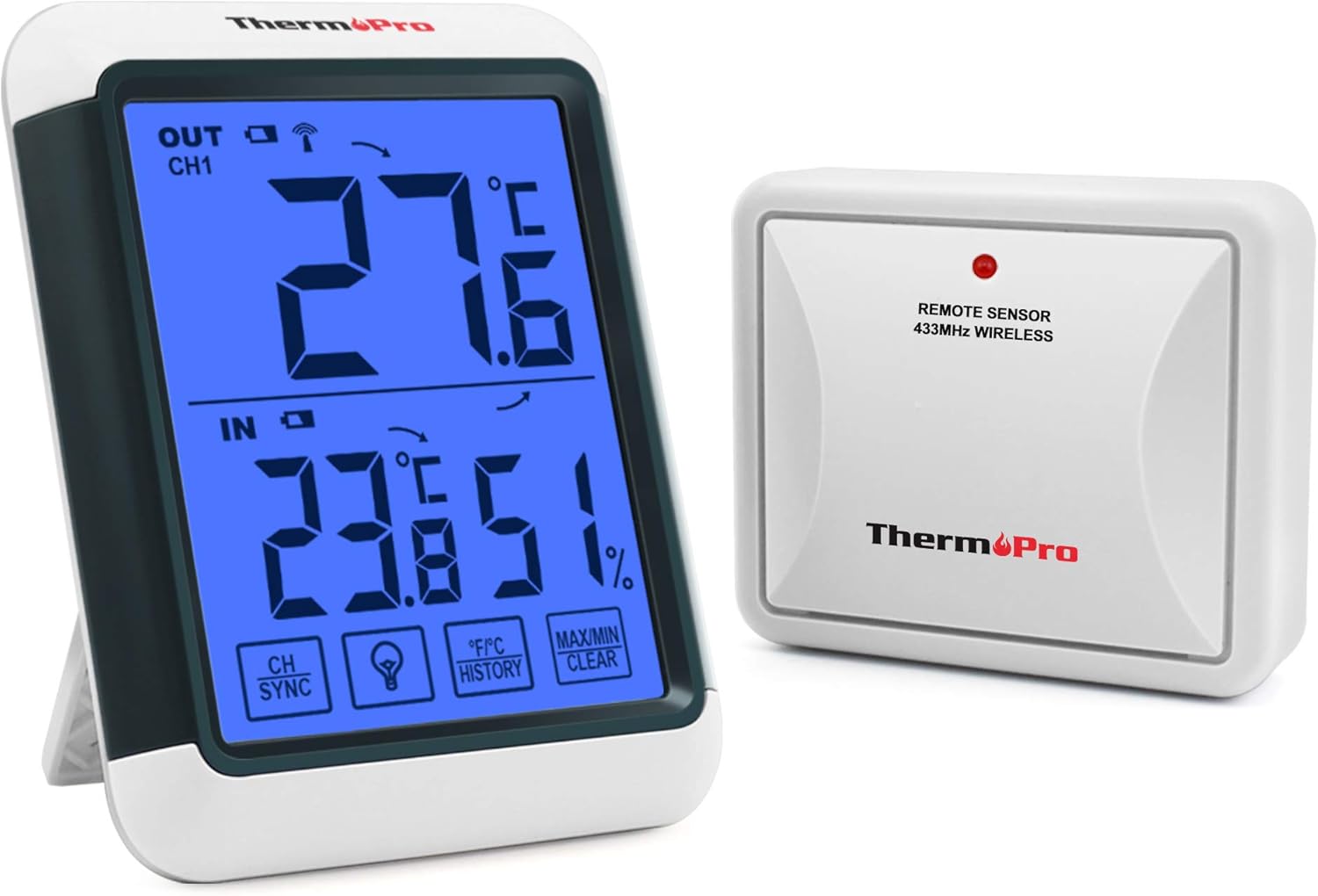 ThermoPro TP65S Digital Wireless Indoor Outdoor Thermometer Hygrometer