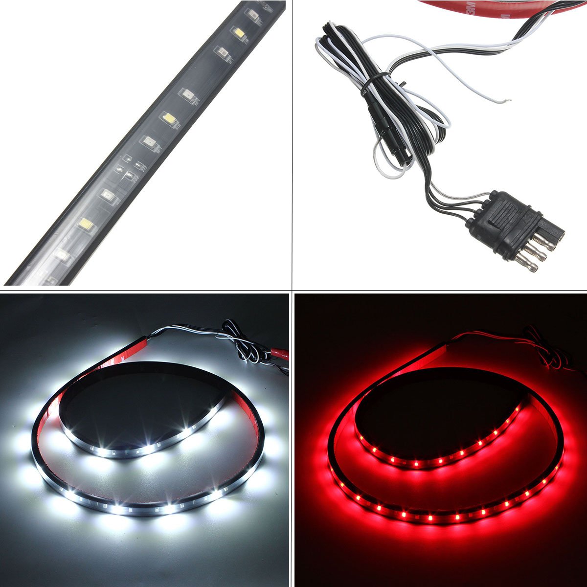 AUDEW 5 Function 60 Inch 60 Led Red 30 Led White LED Tailgate Strip