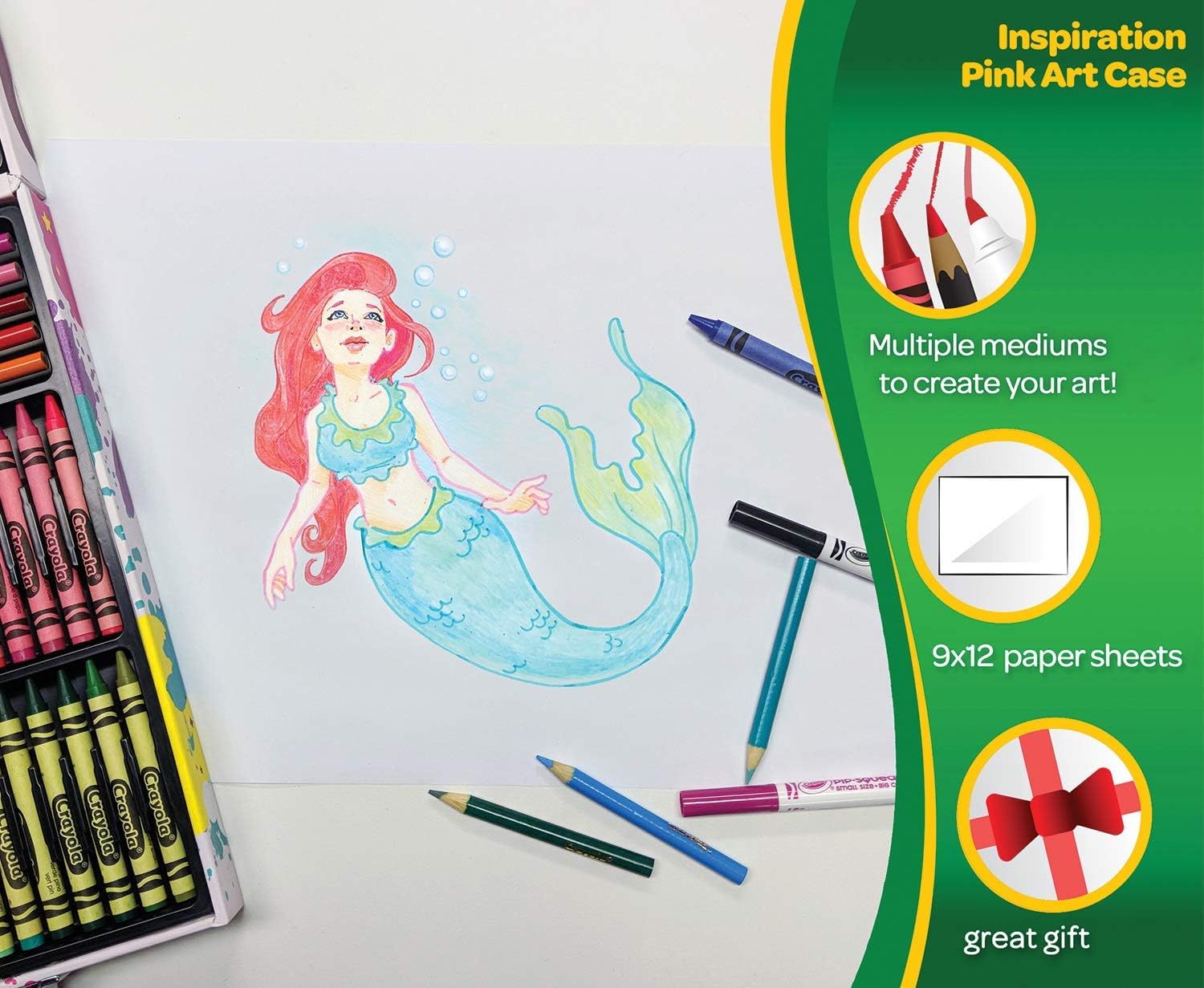 Crayola Inspiration Art Case Coloring Set, Gift for Kids Age 5+, Pink, 140 Count: Toys & Games