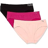 PUMA womens Plus Size 3 Pack Seamless Bikini UnderwearBikini Style Underwear