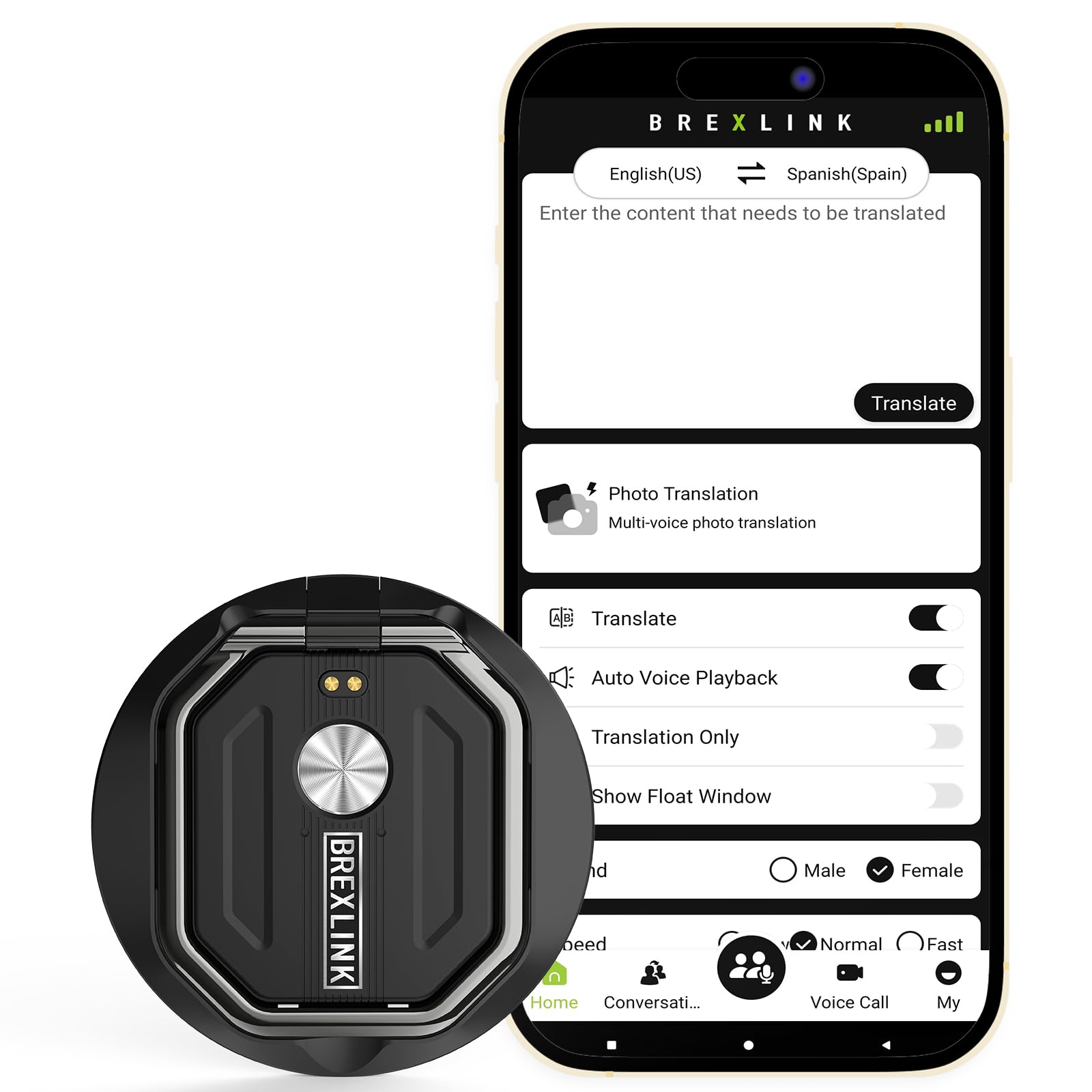3-in-1 AI Translator Recorder, Language Translator Device with APP Control, NO FEE for Translate & Audio Transcribe, 140+ Languages, Online/Offline/Video/Photo Translation (Black)