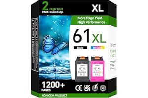 Aimery Printer Ink 61XL Use for HP 61 Ink Cartridges 61 XL Compatible for HP Envy 4500 4502 5530 Officejet 4630 4635 Deskjet 
