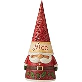 Enesco Jim Shore Heartwood Creek Christmas Gnome Naughty and Nice Double-Sided Figurine, 8.27 Inch, Multicolor, Red