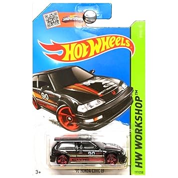 Hot Wheels, 2015 Hw Workshop, 90 Honda Civic Ef [Black] Die Cast Vehicle #197/250