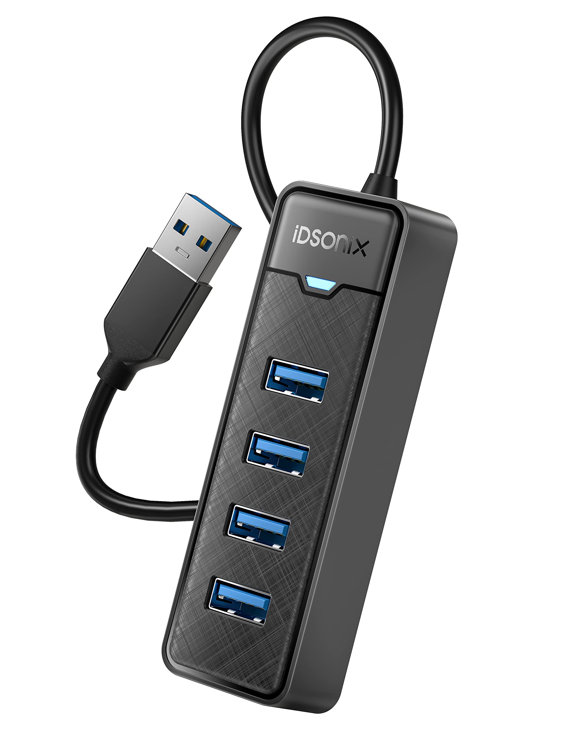 iDsonix USB 3.0 Hub, 4 Ports USB Hub for Laptop, 5Gbps USB Splitter Multiport Adapter, USB Extension Cable Hub for PC, Desktop, Xbox, Flash Drive, HDD, Console, Printer, Keyboards, Mouse