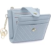 GAEKEAO Slim Wallet for Women, RFID Blocking Credit Card Holder Bifold Wallet with Zipper Coin Pocket, ID Window
