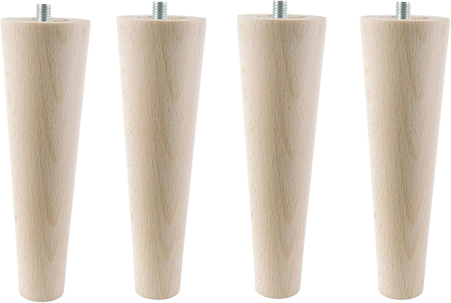 Unbekannt 4X Sofafüße Buche Holzfüße Möbelfüße mit Zubehör L 8-45 cm