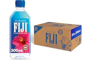 FIJI Natural Artesian Bottled Water 500mL / 16.9 Fl Ounce (Pack of 24) - 100% Natural Electrolytes
