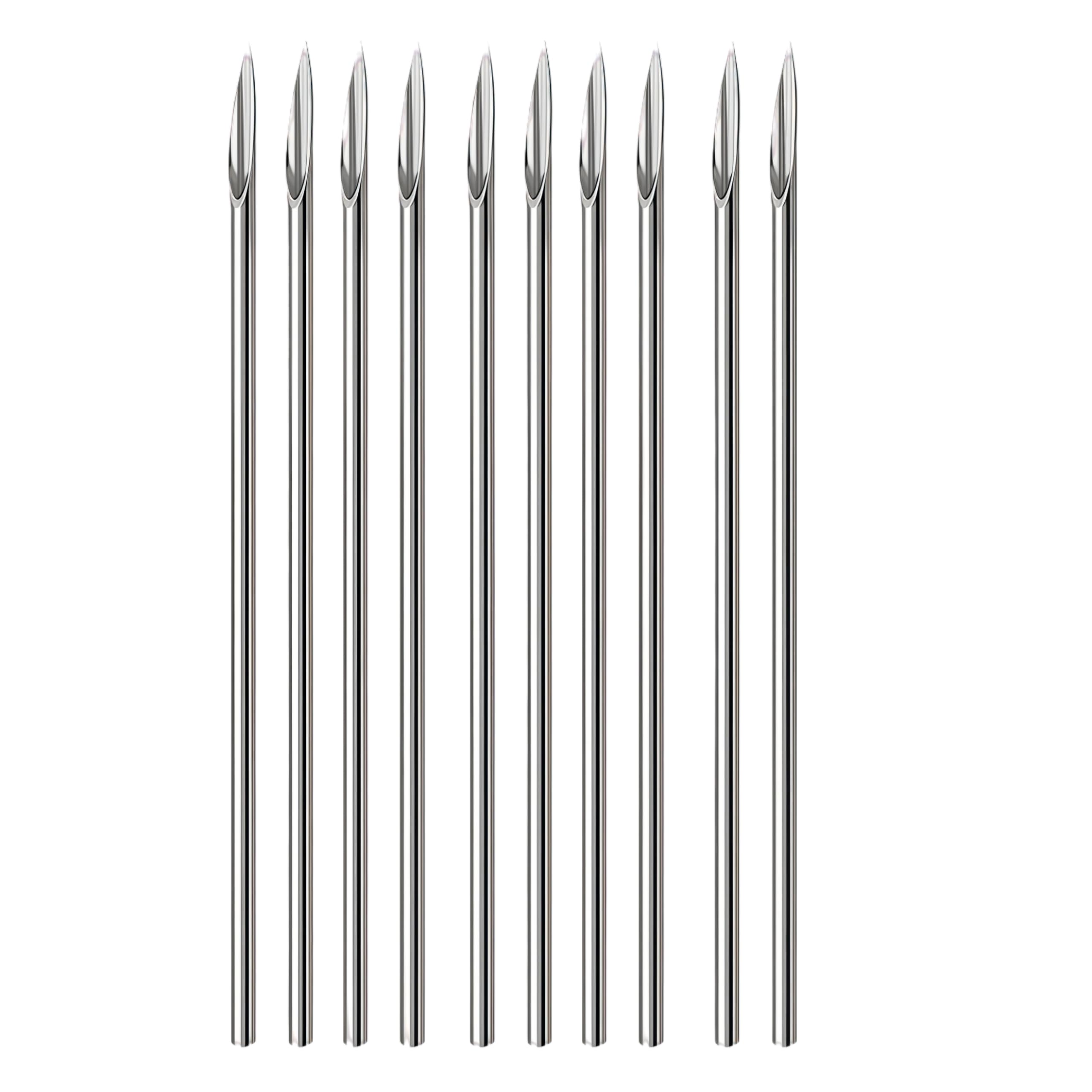 Bamboopack 10PCS Ear Nose Piercing Needles Stainless Steel Ear Nose Navel Nipple Lip Piercing Supplies Body Piercing Tool with Individual Package (18G)