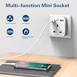 TechMax UK to USA Plug Adapter USB C Type G to B Travel for Canada Mexico White view 4