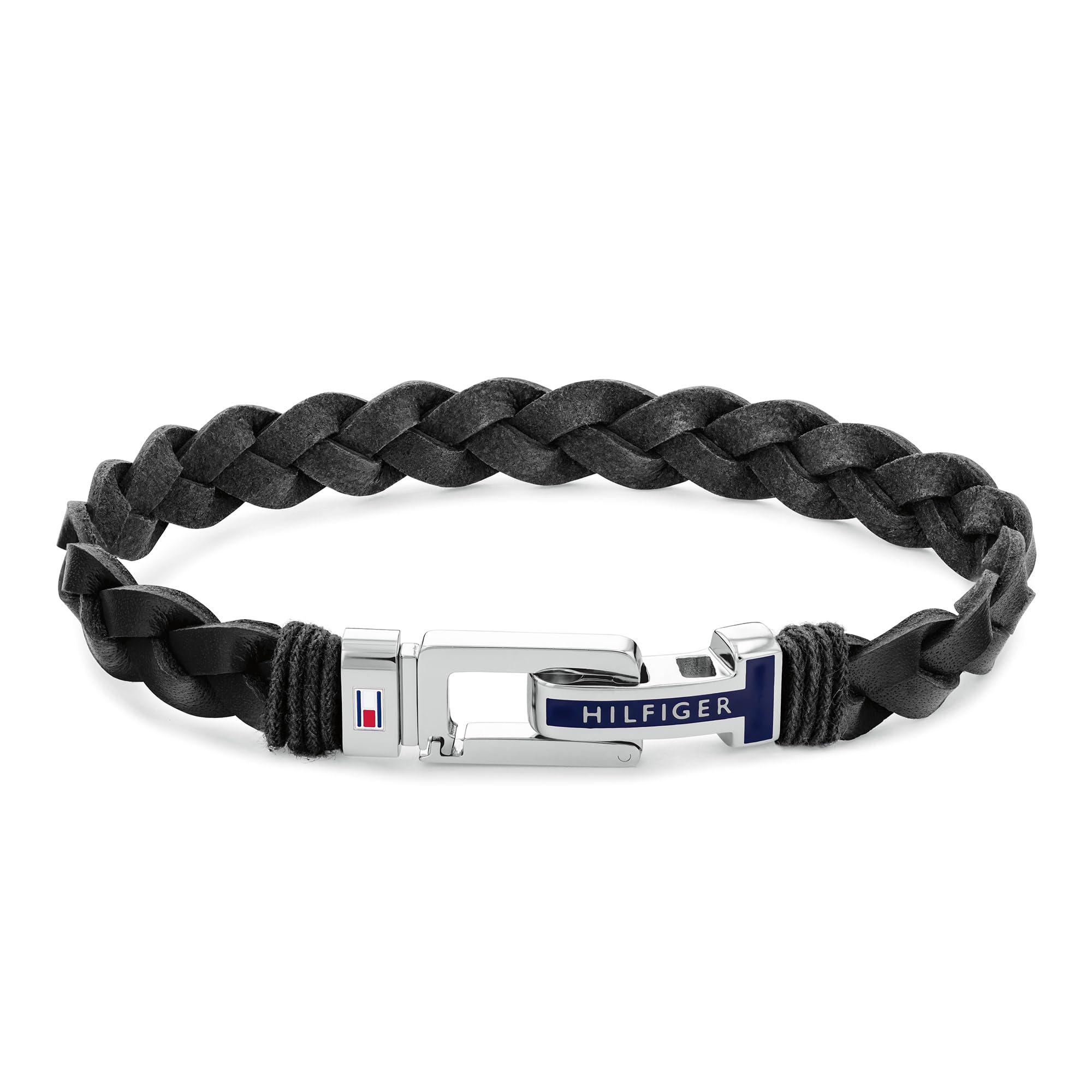 Tommy Hilfiger Jewelry Men's Braided Leather Bracelet Black - 2790307