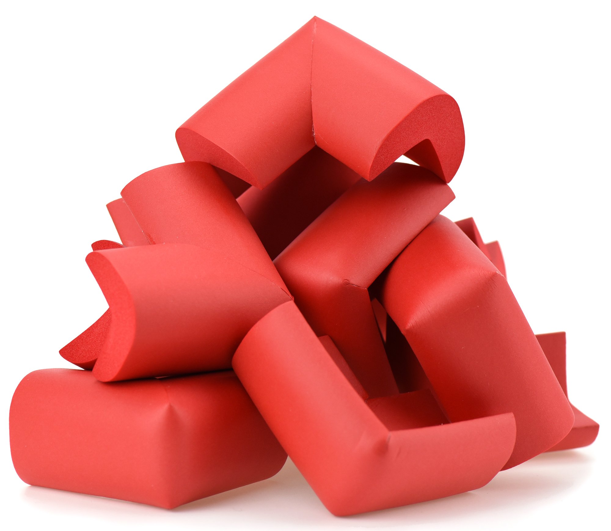 FiveSeasonStuff Table Corner Protectors for Kids | Baby Proofing and Child Safety with Peace of Mind | (Red) 12pcs Foam Guard Kit (Jumbo L-Shape (Thickness: 5-14mm)