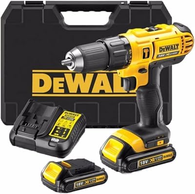 DEWALT 18V Combi Drill X2 Kit with 2 x 2Ah Li-ion Batteries Fast Charger T STAK