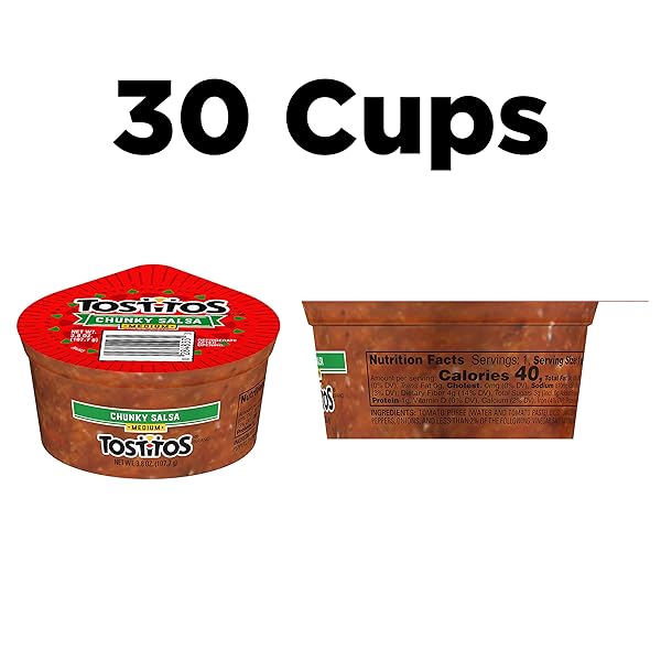 TOSTITOS, MEDIUM CHUNKY SALSA TO GO, 3.8 OUNCE (PACK OF 30)