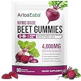 WOJBALMN Beet Root Gummies,90 Heart Health Chews for Blood Pressure Support Supplements,Red Beets Supplements with Beetroot, Grape Seed, Coq10,B Vitamins,90 Beet Chews