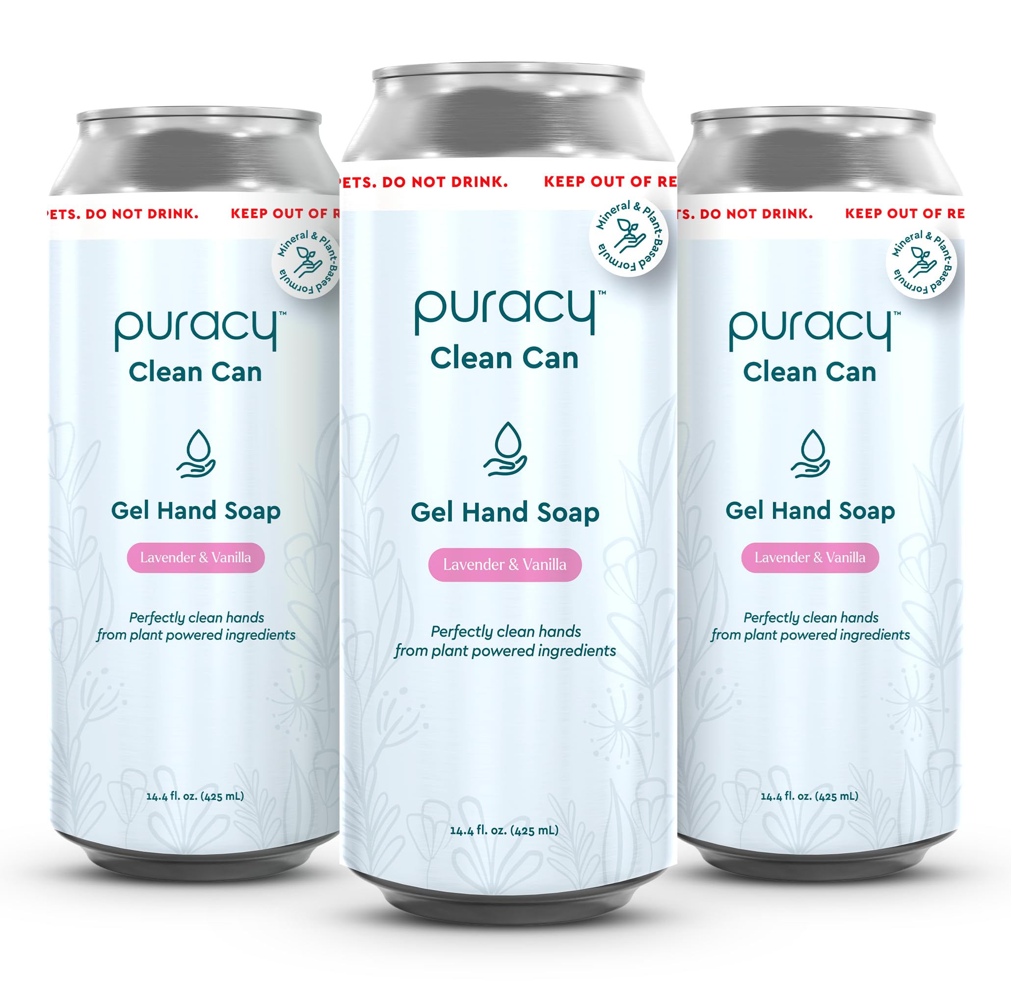 Puracy Organic Hand Soap, For the Professional Hand Washers We've All Become, Moisturizing Natural Gel Hand Wash Soap, Liquid Hand Soap Refills for Soft Skin(14.4 fl oz, Lavender & Vanilla) 3-Pack Image