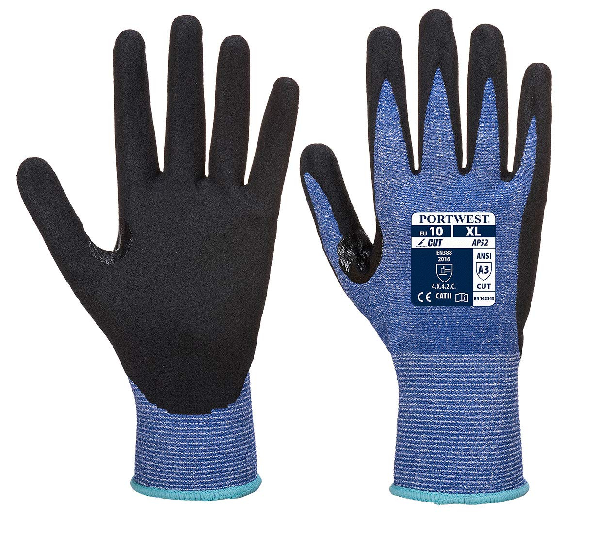 Portwest AP52 Dexti Cut Ultra Glove Blue/Black, Medium