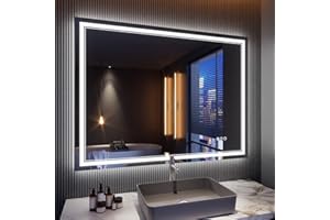 ISTRIPMF 48x36 Inch Bathroom Mirror LED with Lights, Backlit and Front Lighted Anti-Fog Dimmable Memory Lighted Bathroom Vanity Mirror, Large Led Mirror for Bathroom