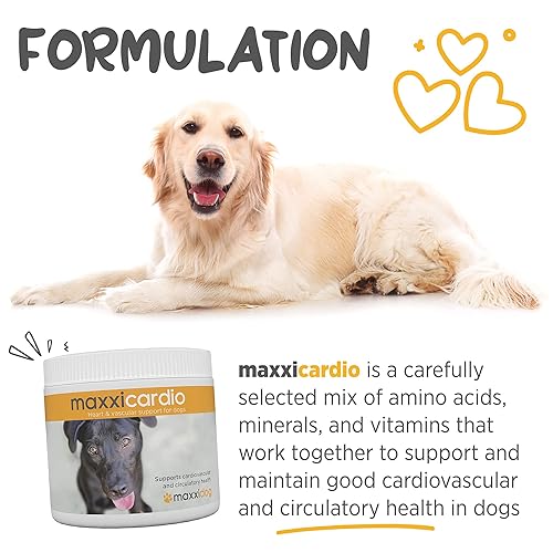maxxicardio Dog Heart & Circulation Support Powder  Taurine + L-Carnitine  + Hawthorn + Ginkgo  Cardiovascular Support for Stamina, Endurance &  Healthy Heart Function  Made in USA  5.3 oz in Kenya | Whizz first SnS  40% healthcare