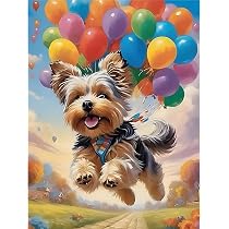 EOBROMD 5D Diamond Painting Kit For Adults - Flower Dog Design, Full Drill 30x40cm DIY Wall Art