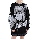 PEXIZUAN Goth Knitted Harajuku Winter Clothes Women Oversized Sweaters Long Sleeve Top Gothic Kawaii Cartoon Streetwear