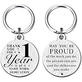 ABNTY 1 Year Work Anniversary Employee Gifts, 1st Work Anniversary Decorations, Thank You 1 Year Employee Anniversary Keychin Gifts